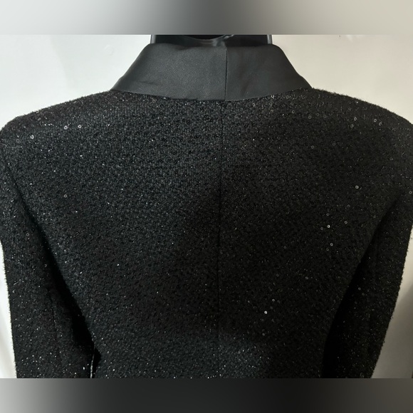 Calvin Klein long wool sequins satin collar blazer/jacket size 4 - Picture 6 of 8